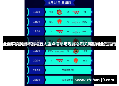 全面解读澳洲杯赛程五大重点信息与观赛必知关键时间全览指南
